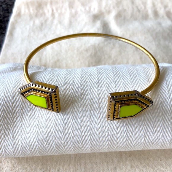 Madewell Tribal Bangle, Gold/Bright Yellow - Picture 2 of 3